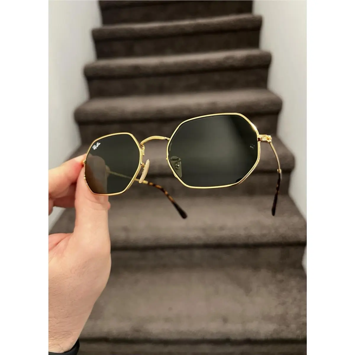 Ray Ban Octagon RB3556 3556 Gold G15 Lens 001/31 Size 53/21