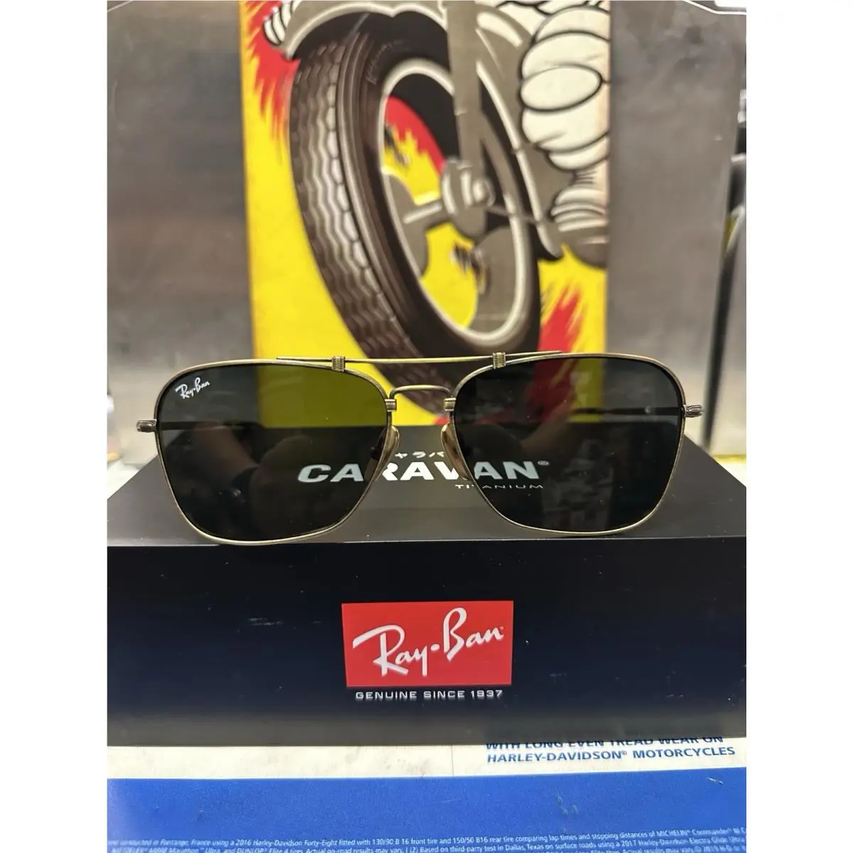 Ray-ban Sunglasses RB8136 Titanium Square Antique Gold 58mm Mc330