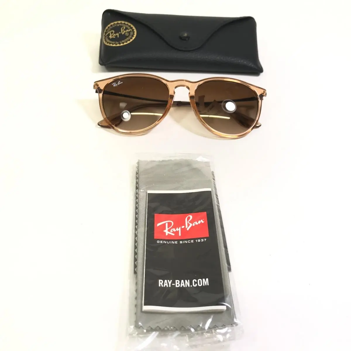 Ray-ban Sunglasses RB4171 Erika 6514/13 Clear Brown Round Frames Brown Lenses by Ray-Ban