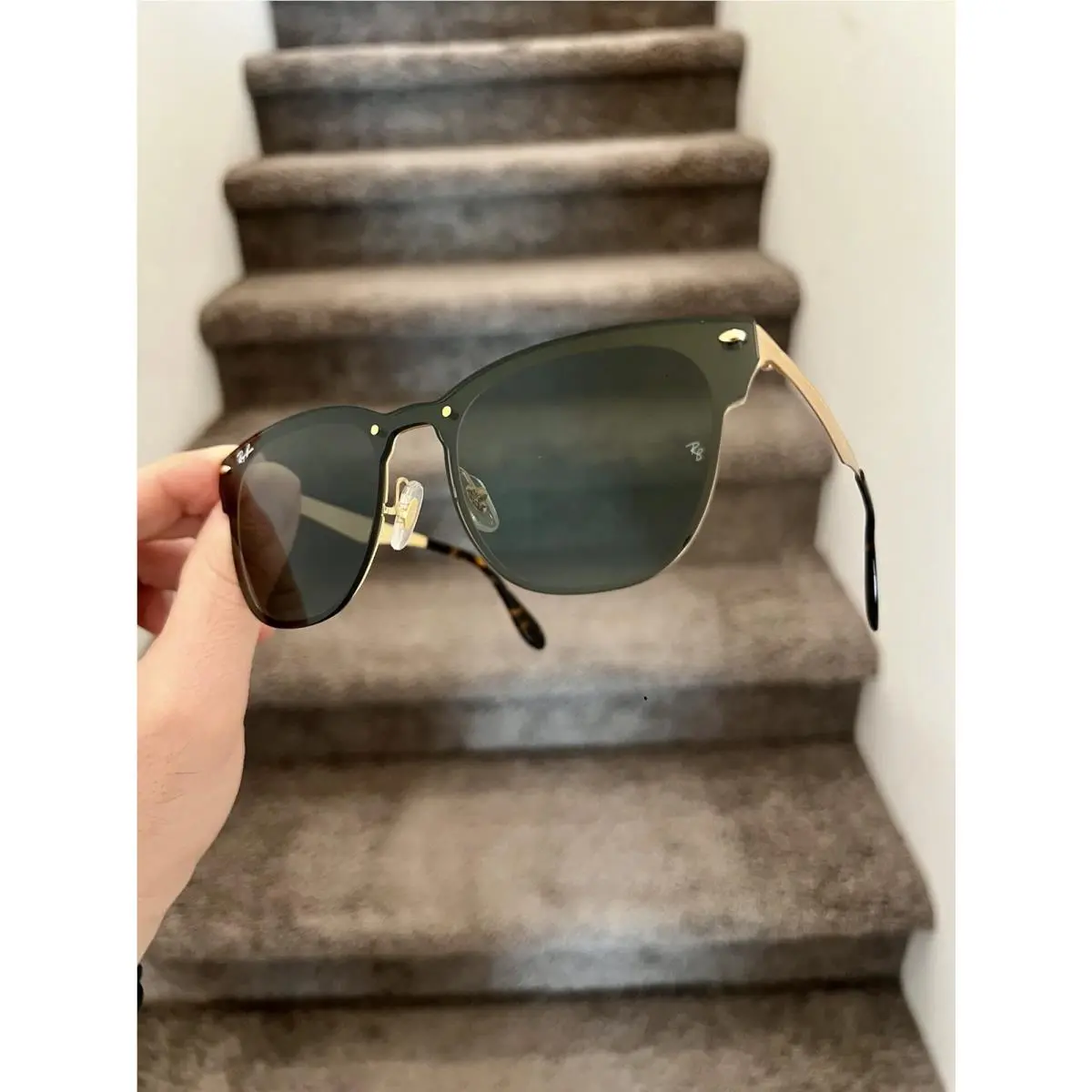 Ray Ban Blaze Clubmaster RB3576-N 3576 Gold Green 043/71