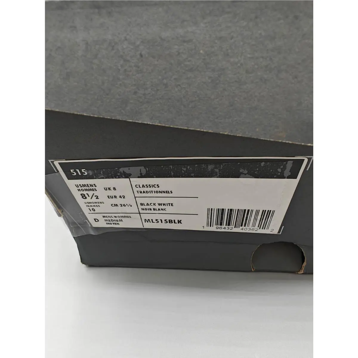 New Balance shoes - New Balance 515v3 - ML515GR3ML515BU3 - BLACK / WHITE / ALUMINUM GREY 10