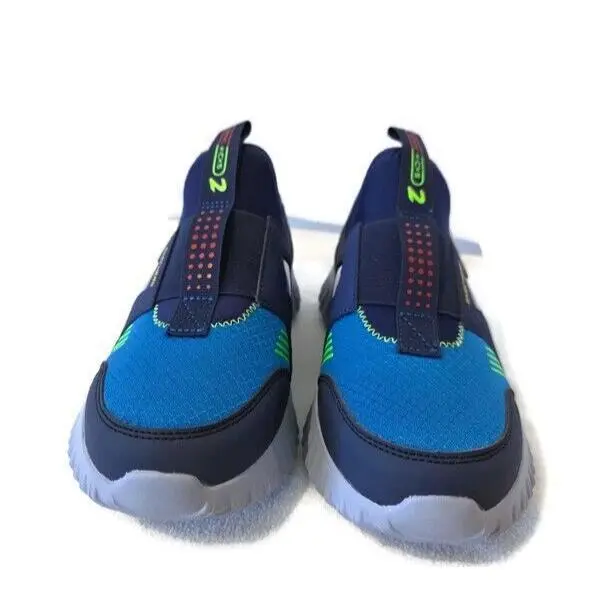 Skechers Game -kicks Kids Shoes Size 3 Blue Slip On Machine Washable