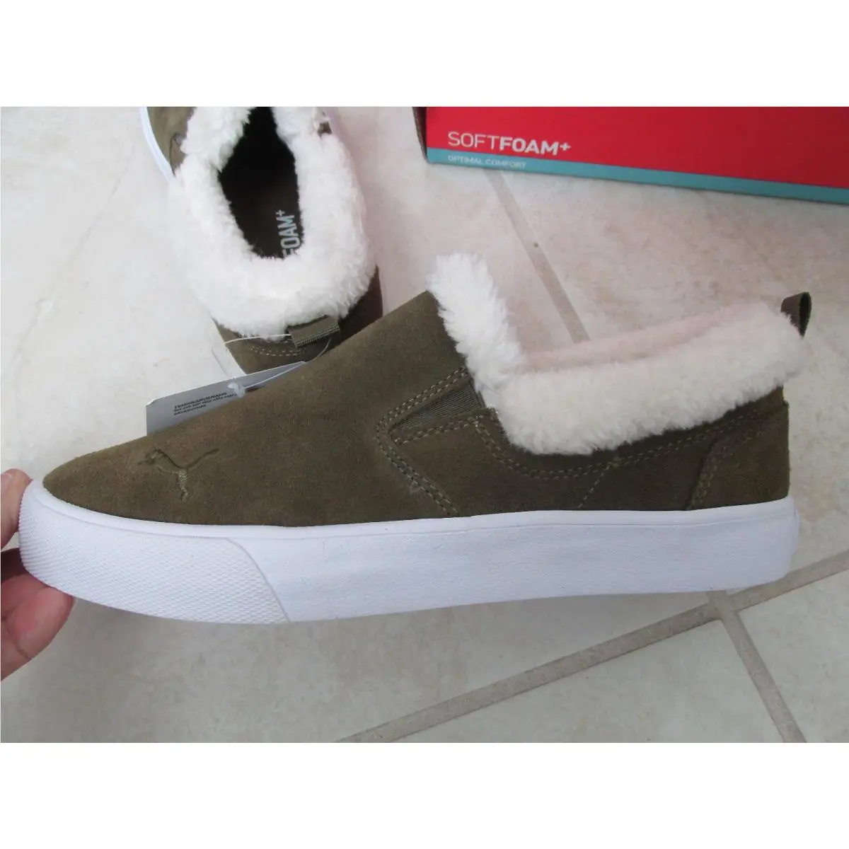 Puma shoes - PUMA Bari Comfort Shearling Slip On - 390657 04 - Green (UPC: 197672557090) 0