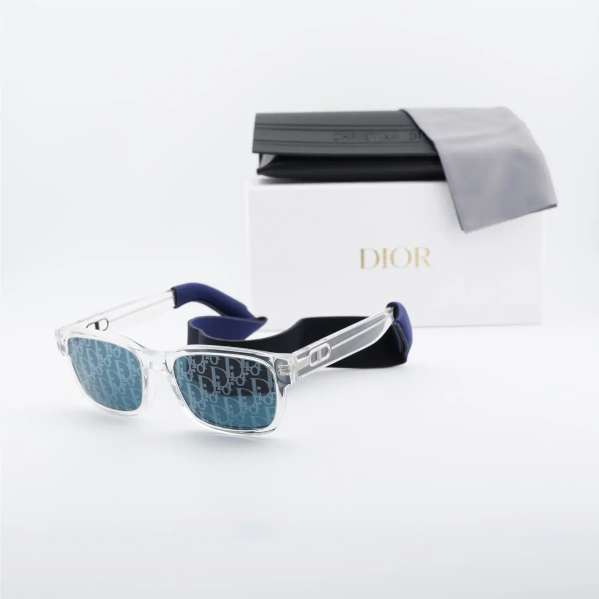 Dior CD Link S1U 85B8 Shiny Crystal/blue with Dior Logo Pattern Mirror