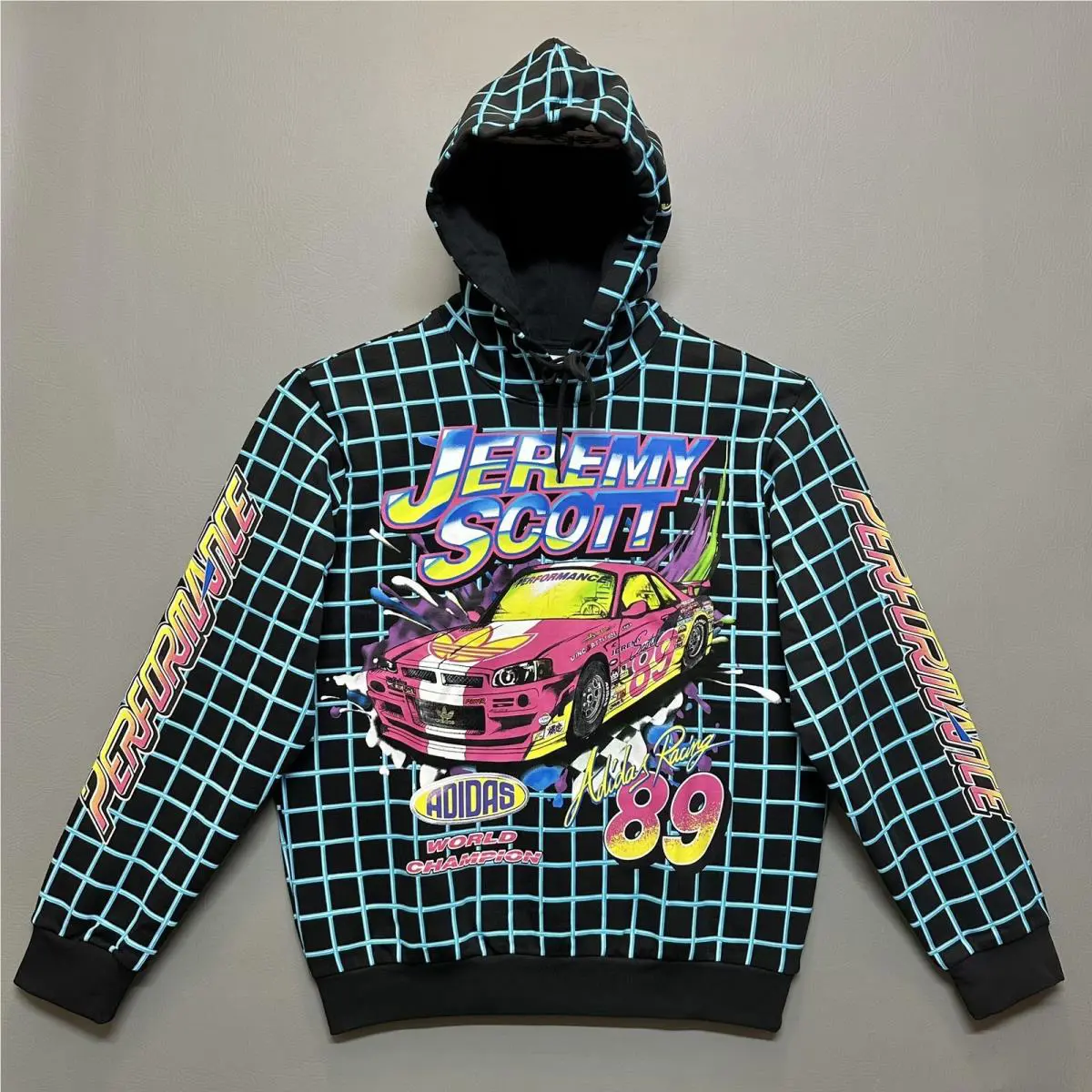Adidas x Jeremy Scott HG6511 Originals Men`s Rally Black Hoodie Men Size M