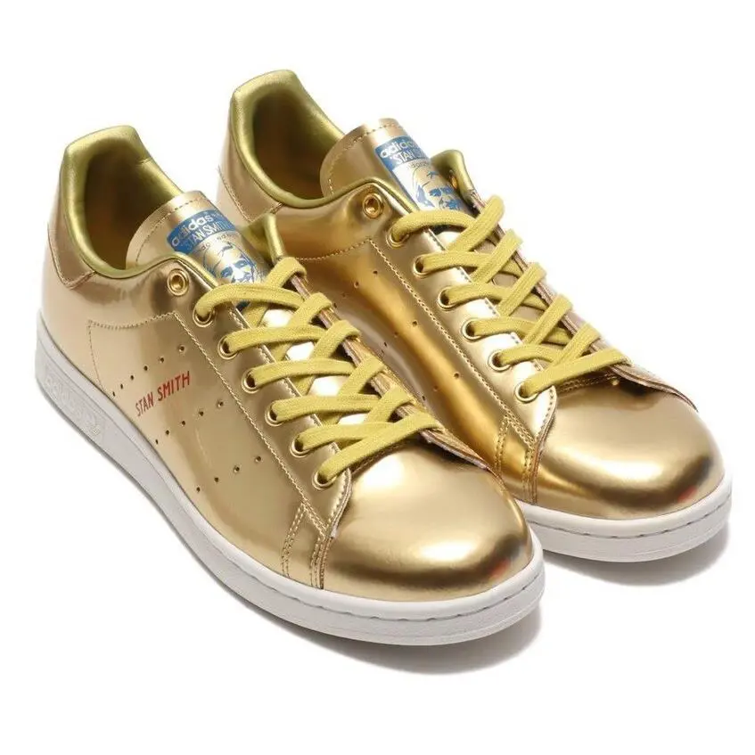 Adidas Stan Smith Low Sneakers Casual Men Shoes Size 11 Metallic Gold/red/bl