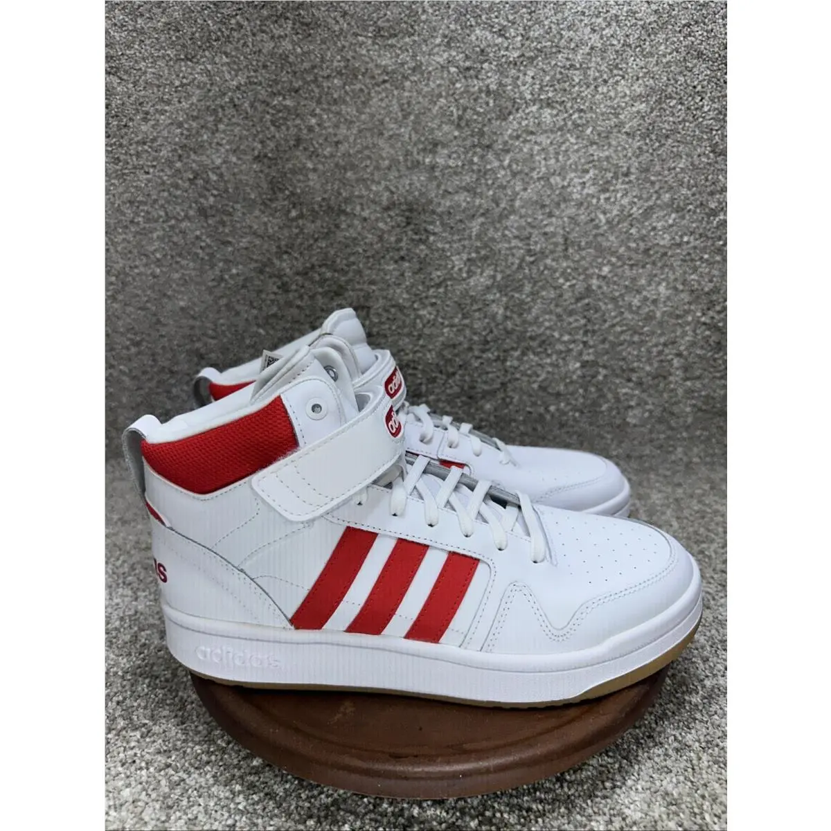 Size 10 - Adidas Postmove Mid White Vivid Red Shoes