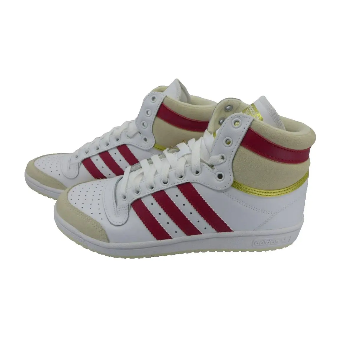 Adidas Top Ten Mens White Red Gold Athletic Shoes Size 9