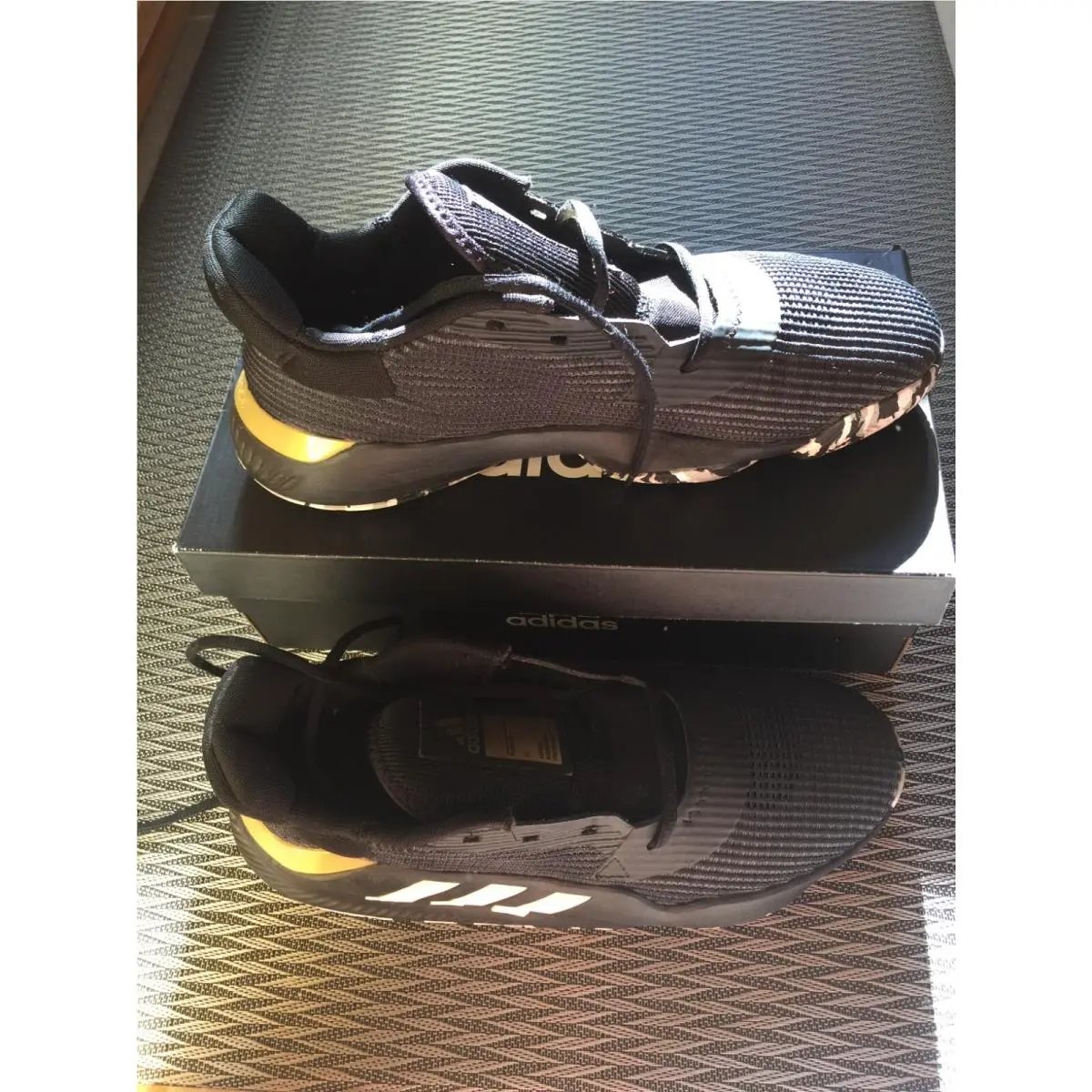 Adidas Pro Bounce Low 2019 Black Gold Metallic Basketball Shoes U.s Mens 9