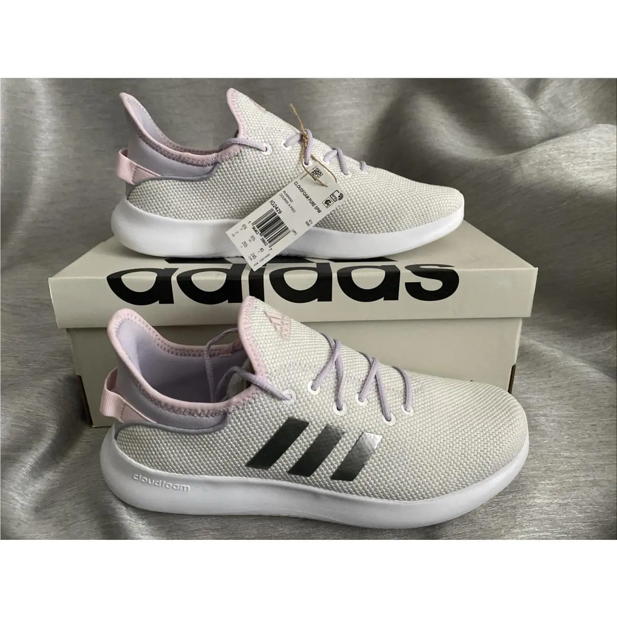 Adidas Women`s Cloudfoam Pure Sneaker White Size 7