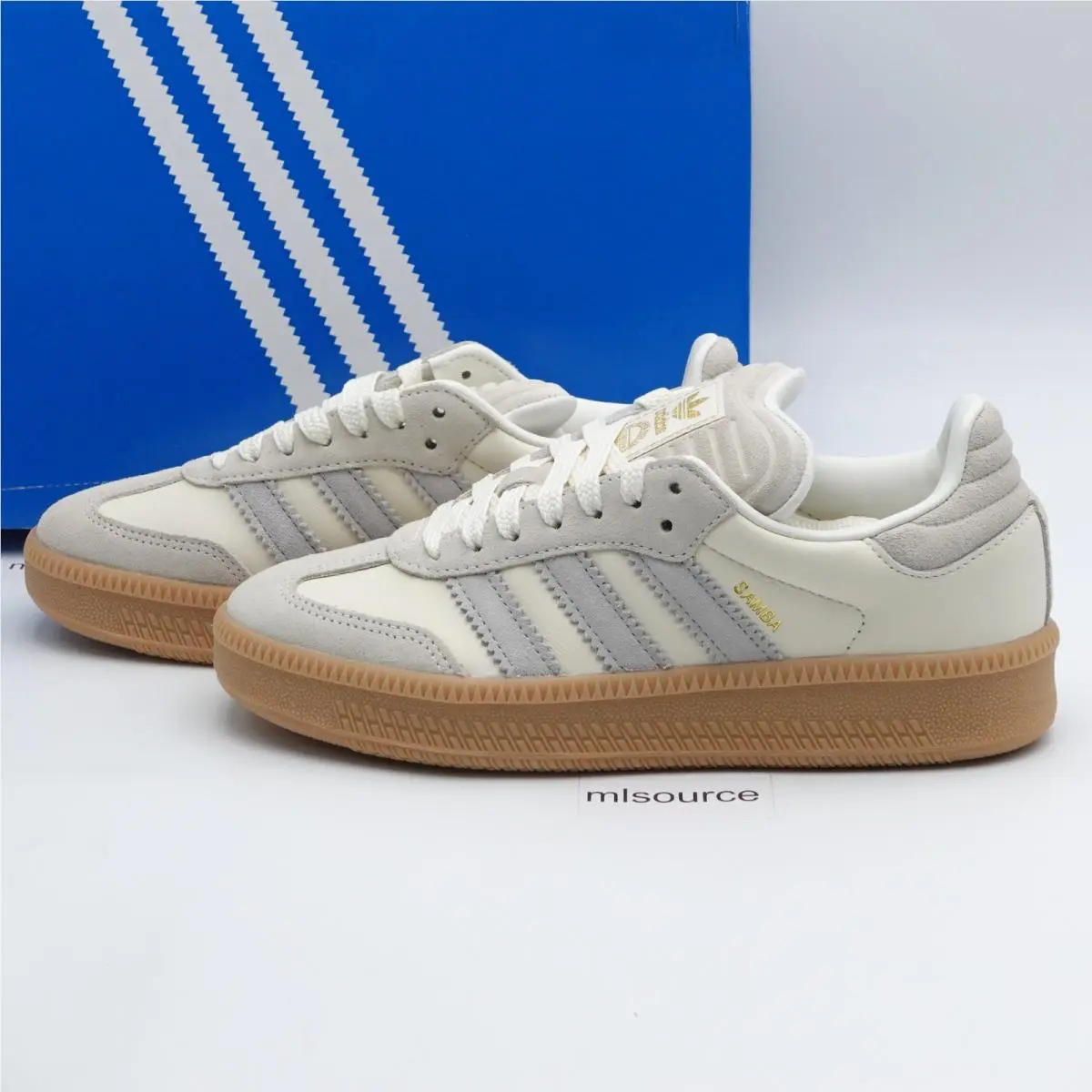 5Y Youth / 6 Women`s Adidas Originals Samba Xlg Leather Sneakers JS4311 White