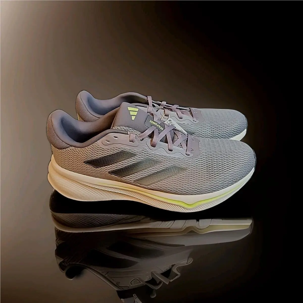 Adidas Response Sneaker Taupe/oxide/carbon/pulse Lime Mens Sz 10.5 Running Shoe