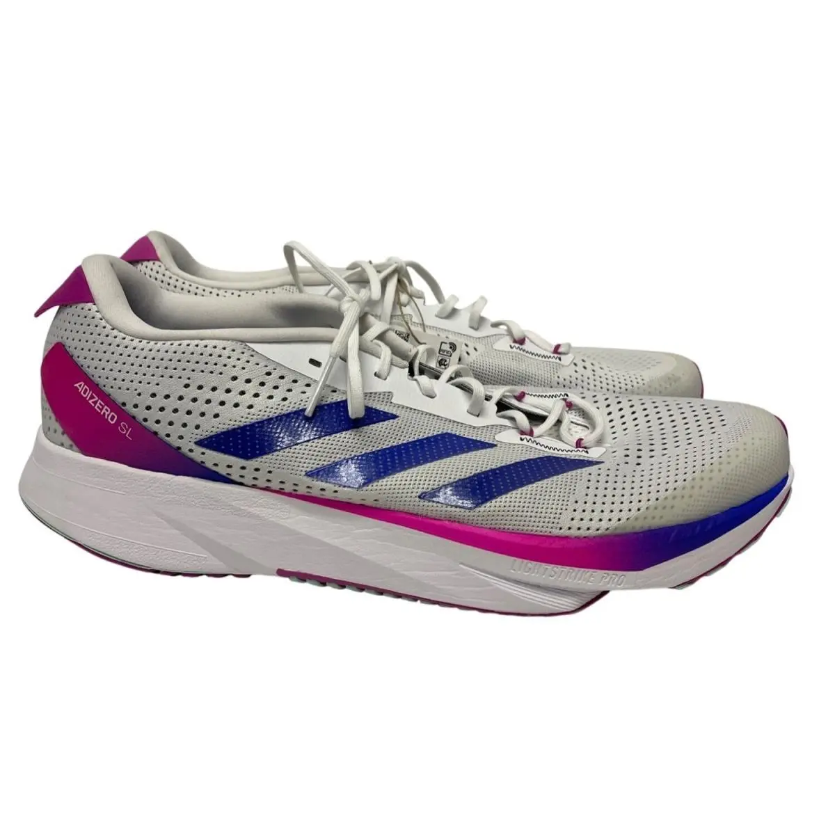 Adidas Adizero SL Men`s Sneakers White Blue Fuchsia GV9095 Size 14