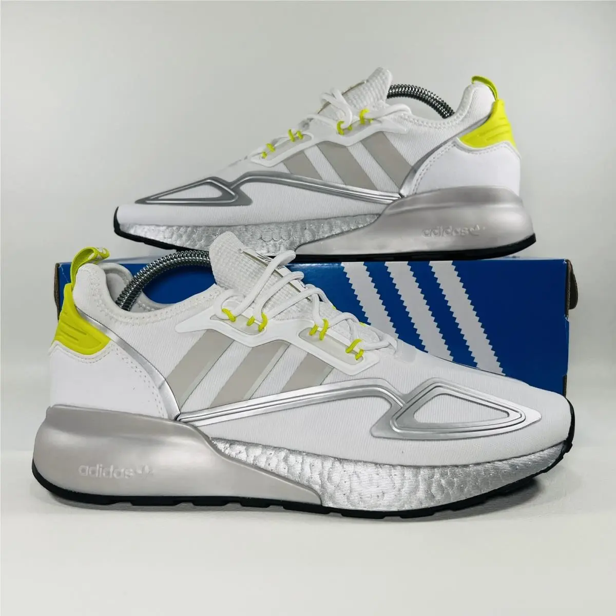 Adidas ZX 2K Boost Men’s Shoe Size 9.5 White Yellow Athletic Sneakers H06577