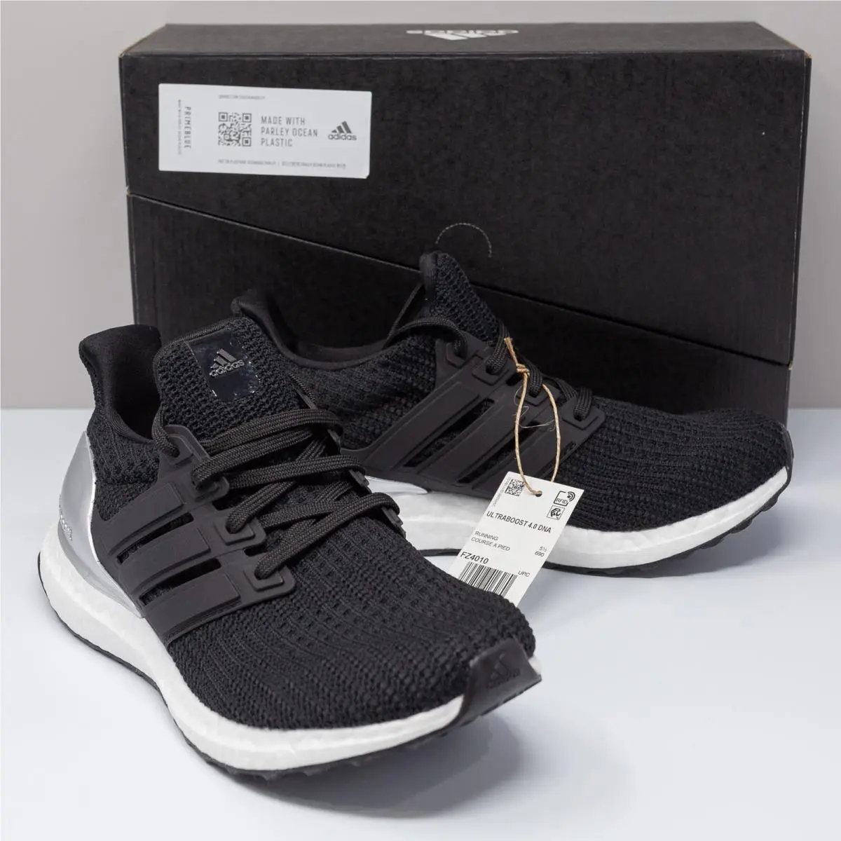 Adidas Ultraboost 4.0 Dna Women`s 7 - Black Silver Running Shoes