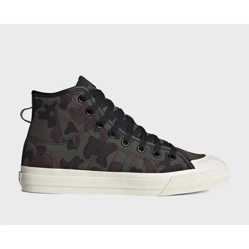 Adidas Men`s Nizza Hi RF Size 8 Camo Sneaker Shoes Olive Strata / Black HQ8536