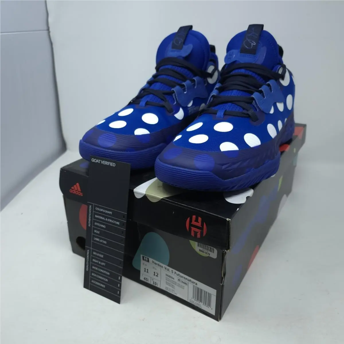 Adidas Harden Vol. 5 Futurenatural Blue White Polka Dot Boost H68594 Size 11