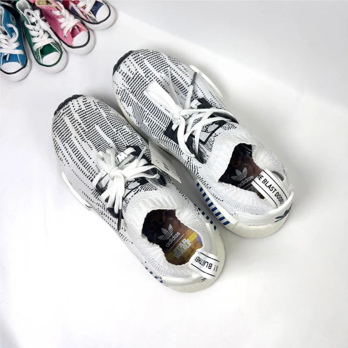 Adidas shoes - adidas NMD R1 - NMD - FY2457 - White/ Black / Blue 4