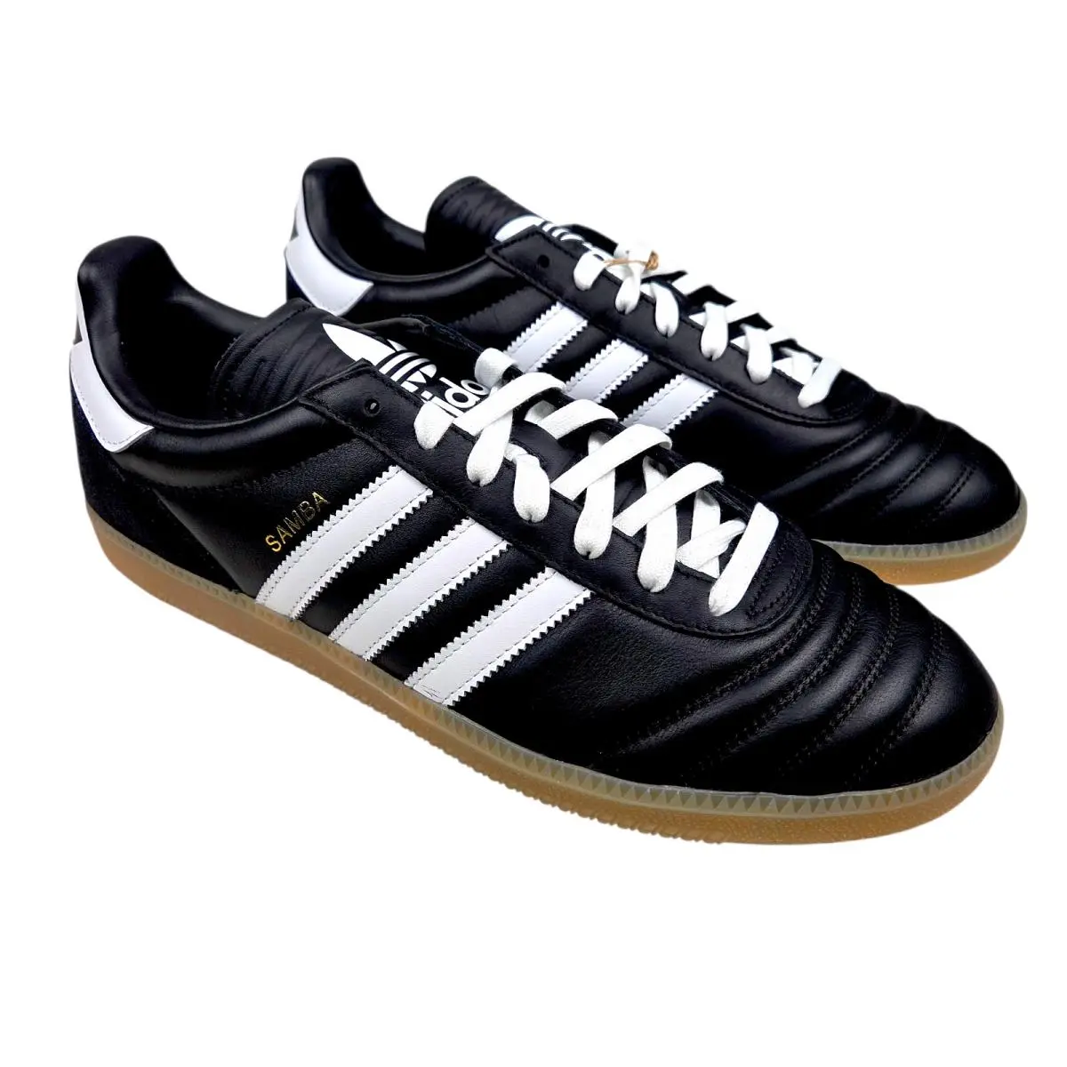 Adidas Originals Samba JP Sneakers Black White Stripes Gum Lace Up Mens 12 - Black