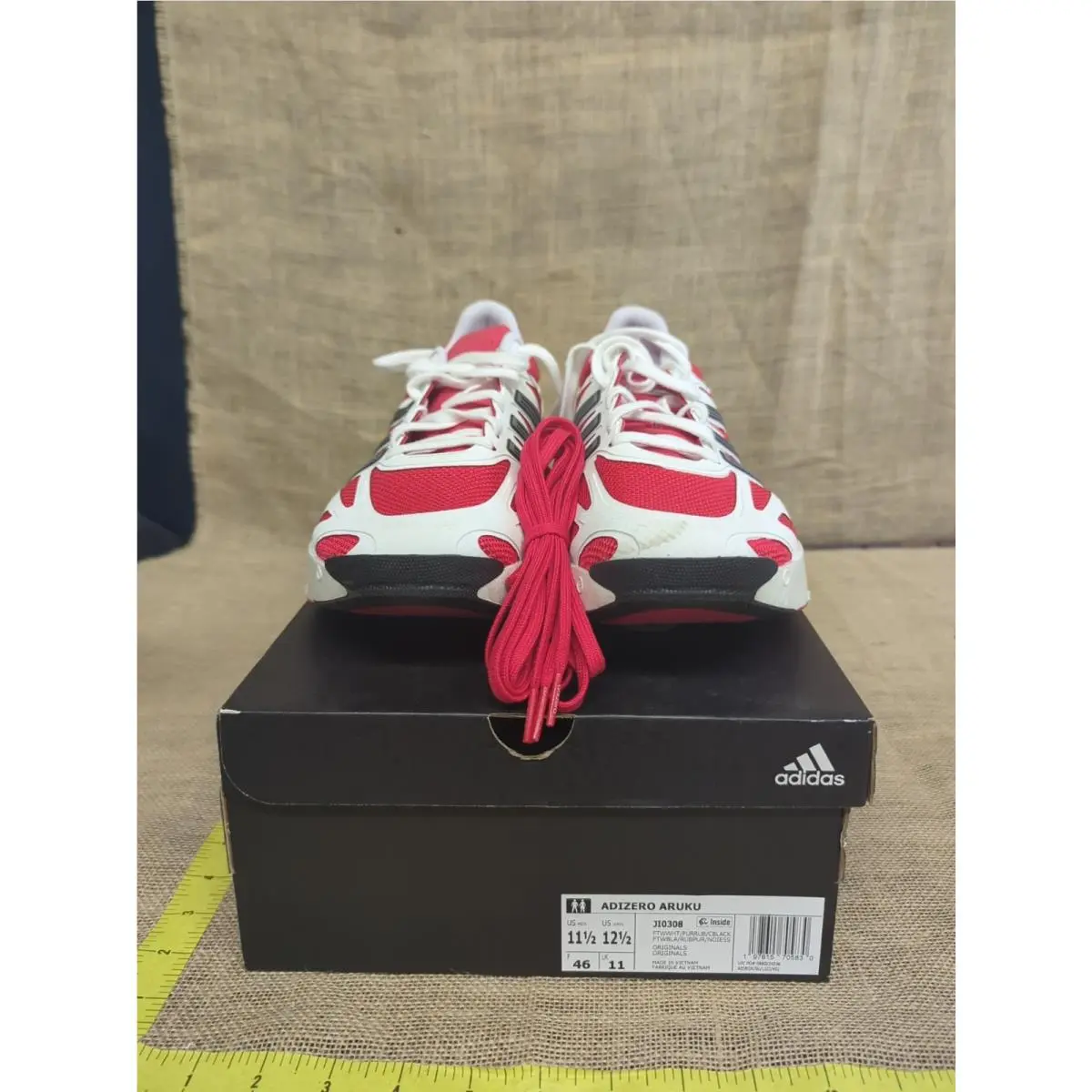 Adidas Adizero Aruku GS Red White Black JP7039 Sneaker Shoe Trainer Size 11 1/2