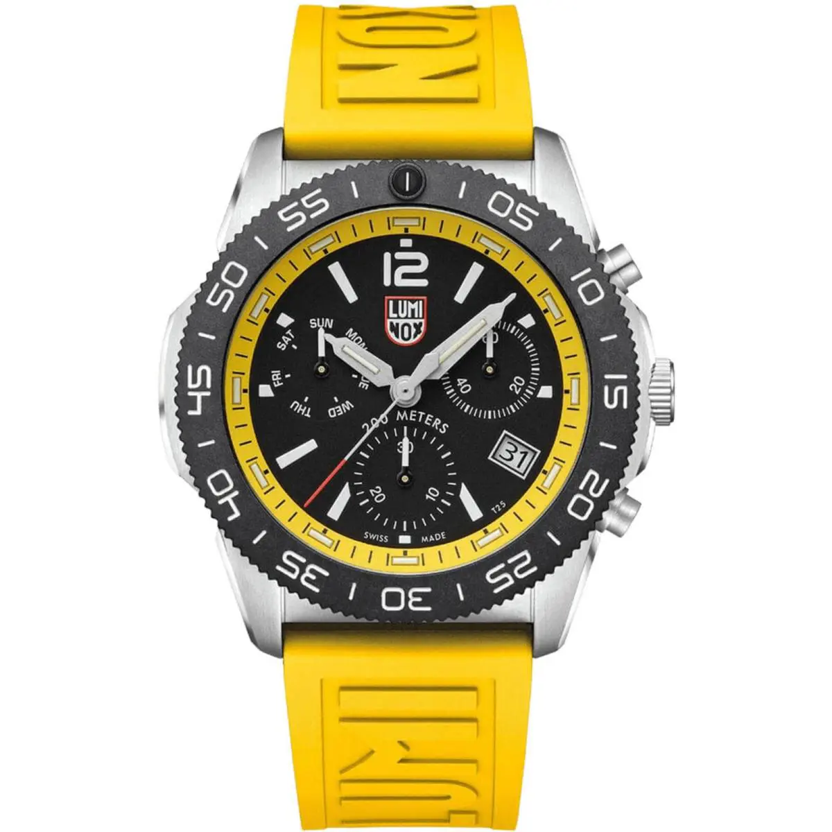 Luminox Men`s Watch Pacific Diver Chronograph Yellow Rubber Strap 3145.SET
