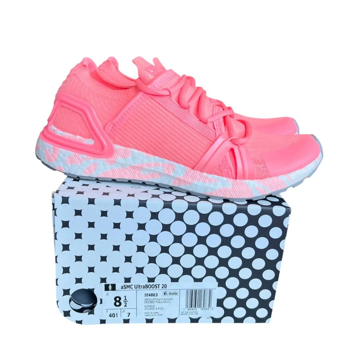 Adidas Ultraboost 20 x Stella Mccartney Size 8.5 Women`s Shoes IE4863 Nby - Pink