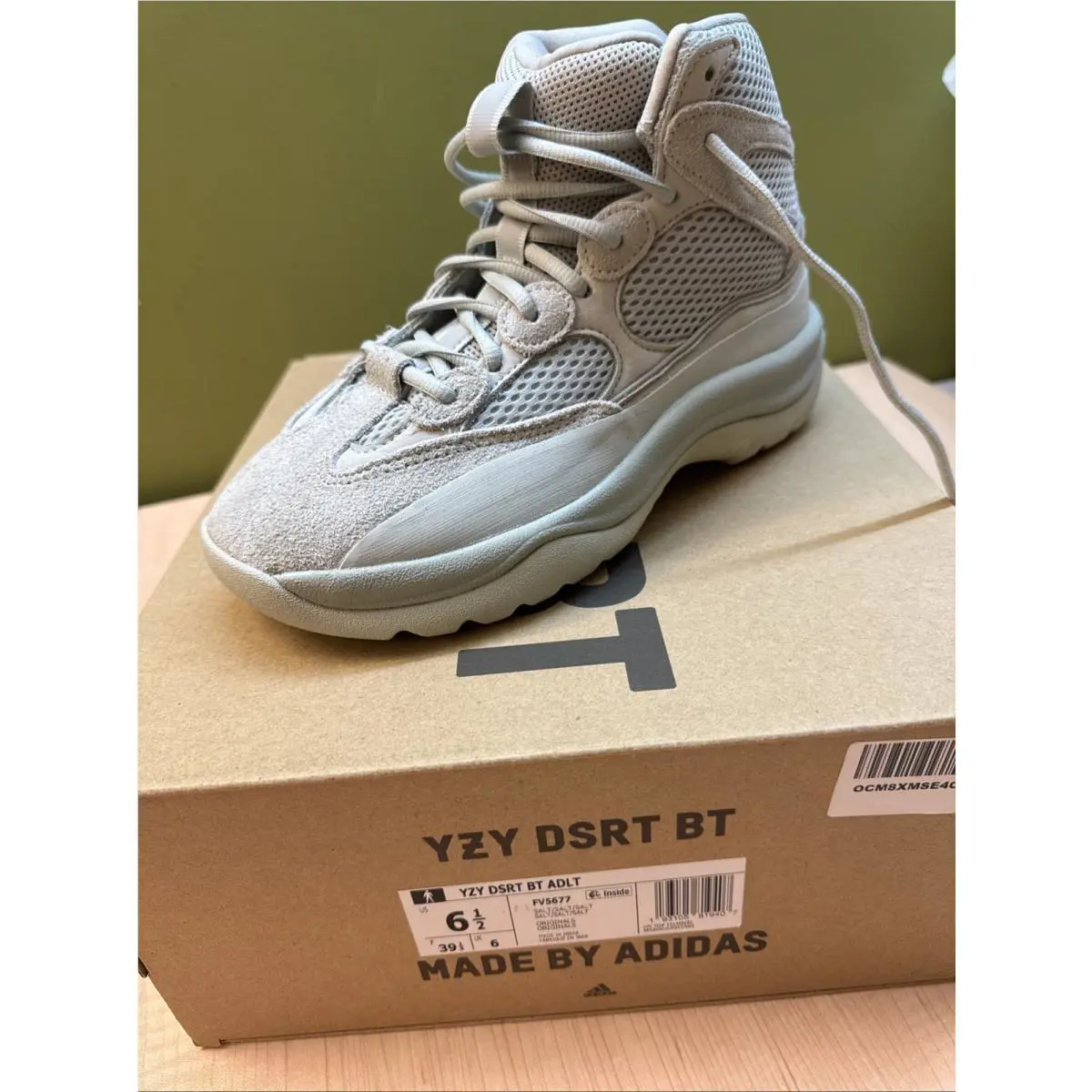 Adidas Yeezy Desert Boot `salt` FV5677 Men`s Shoes Size 6.5 Run Small