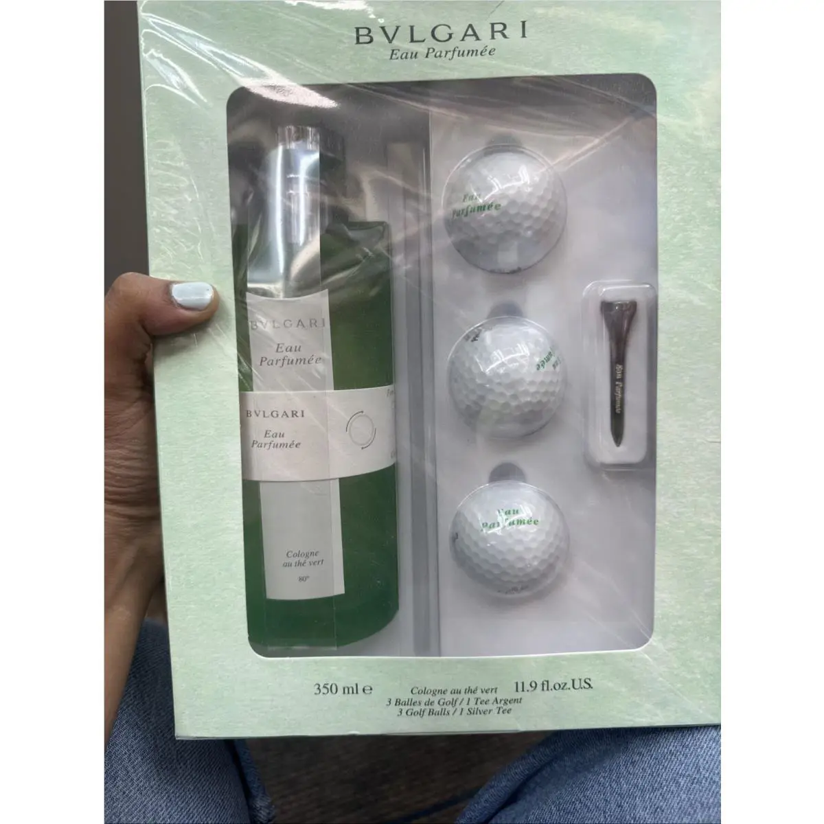 Bvlgari Eau The Vert 11.9 FL Oz/ 350 ML Eau Parfumee + 3 Golf Balls + Tee Argent