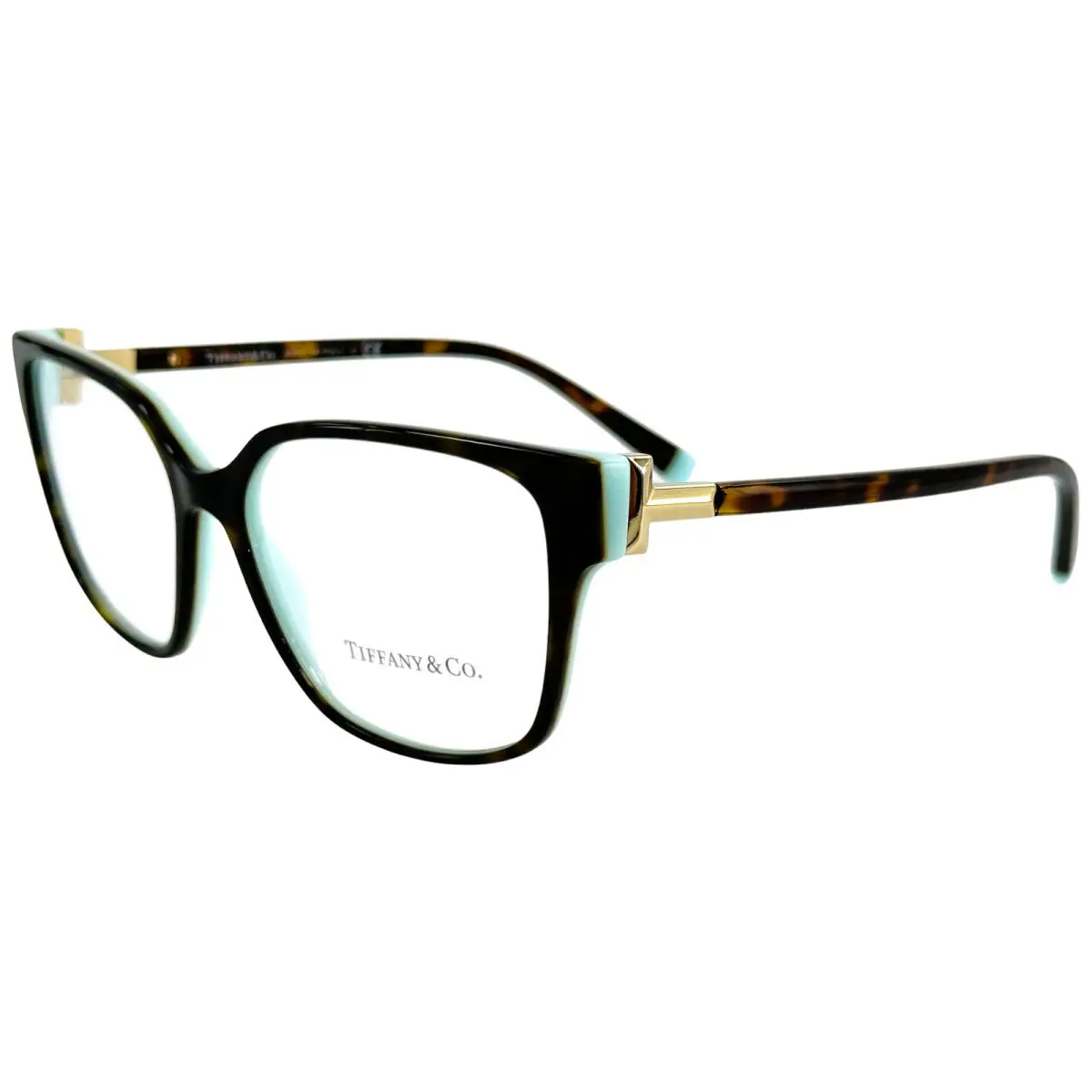 Tiffany TF2197 Womens Plastic Eyeglass Frame 8134 Havana Tiffany Blue 54-15