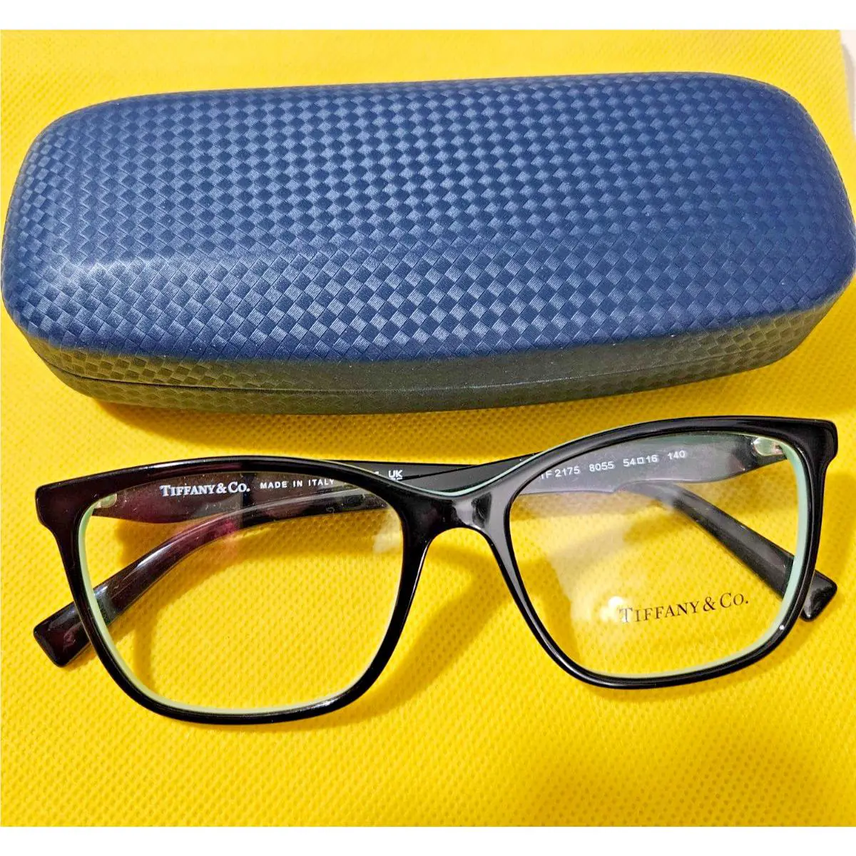 Tiffany Co. TF2175 8055 Black On Tiffany Blue Rectangle Womens Eyeglasses 54mm