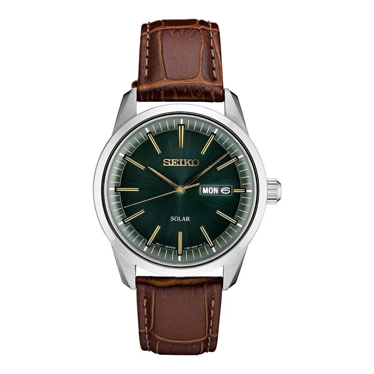 Seiko Men`s Dark Green Sunray Dial Solar Powered Watch SNE529