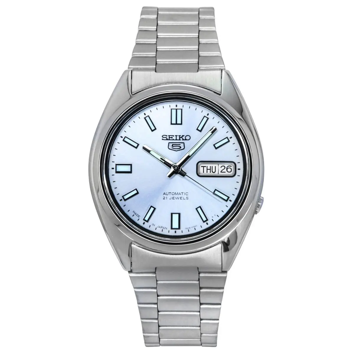 Seiko 5 Automatic Japan Made SNXS73J1 Stainless Steel Silver Dial 30M Mens Watch