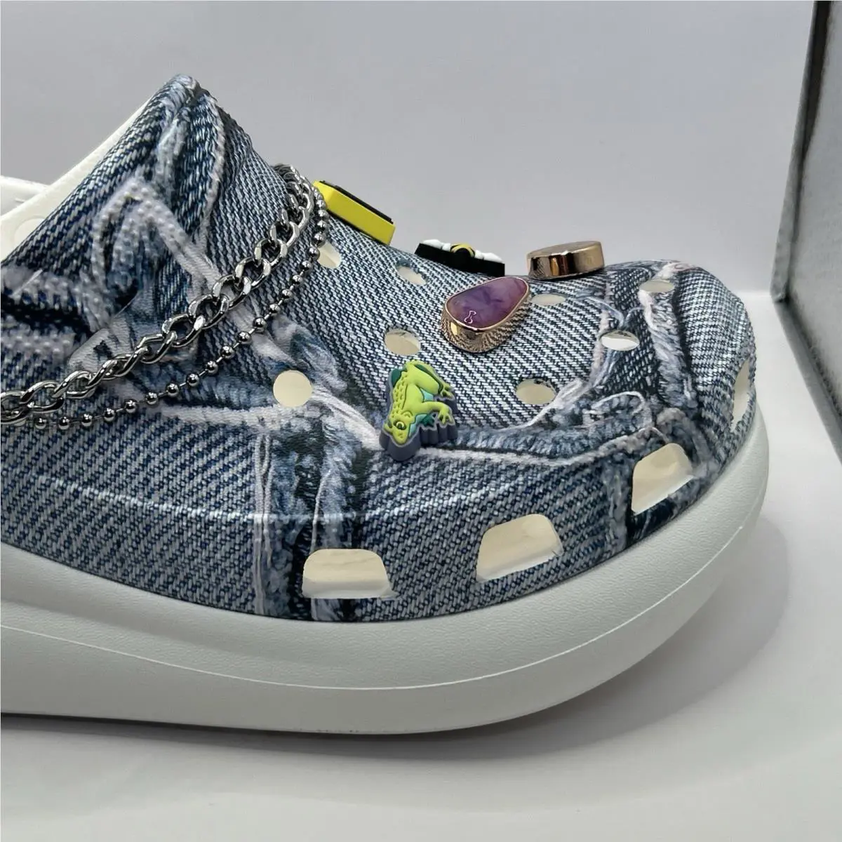 Crocs shoes - CROCS CLASSIC CRUSH - CLASSIC CRUSH - Denim Blue (Denim Print ) (UPC: 0196265204373) 11