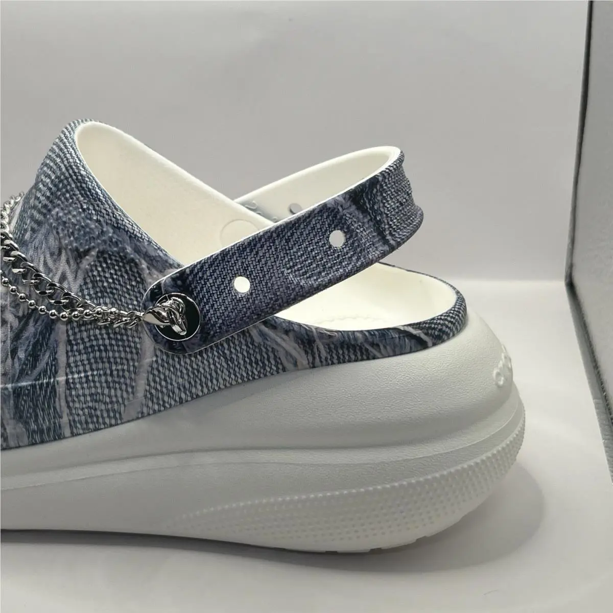 Crocs shoes - CROCS CLASSIC CRUSH - CLASSIC CRUSH - Denim Blue (Denim Print ) (UPC: 0196265204373) 2