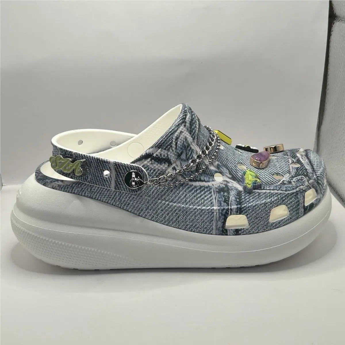Crocs shoes - CROCS CLASSIC CRUSH - CLASSIC CRUSH - Denim Blue (Denim Print ) (UPC: 0196265204373) 3