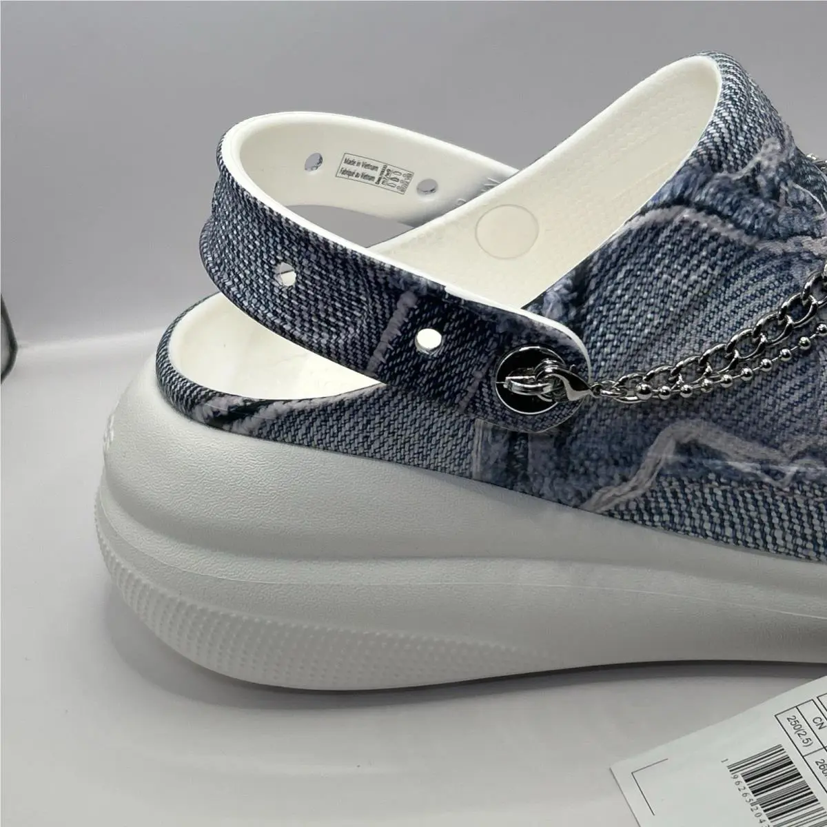 Crocs shoes - CROCS CLASSIC CRUSH - CLASSIC CRUSH - Denim Blue (Denim Print ) (UPC: 0196265204373) 5