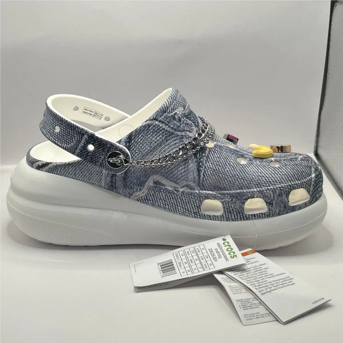 Crocs shoes - CROCS CLASSIC CRUSH - CLASSIC CRUSH - Denim Blue (Denim Print ) (UPC: 0196265204373) 7