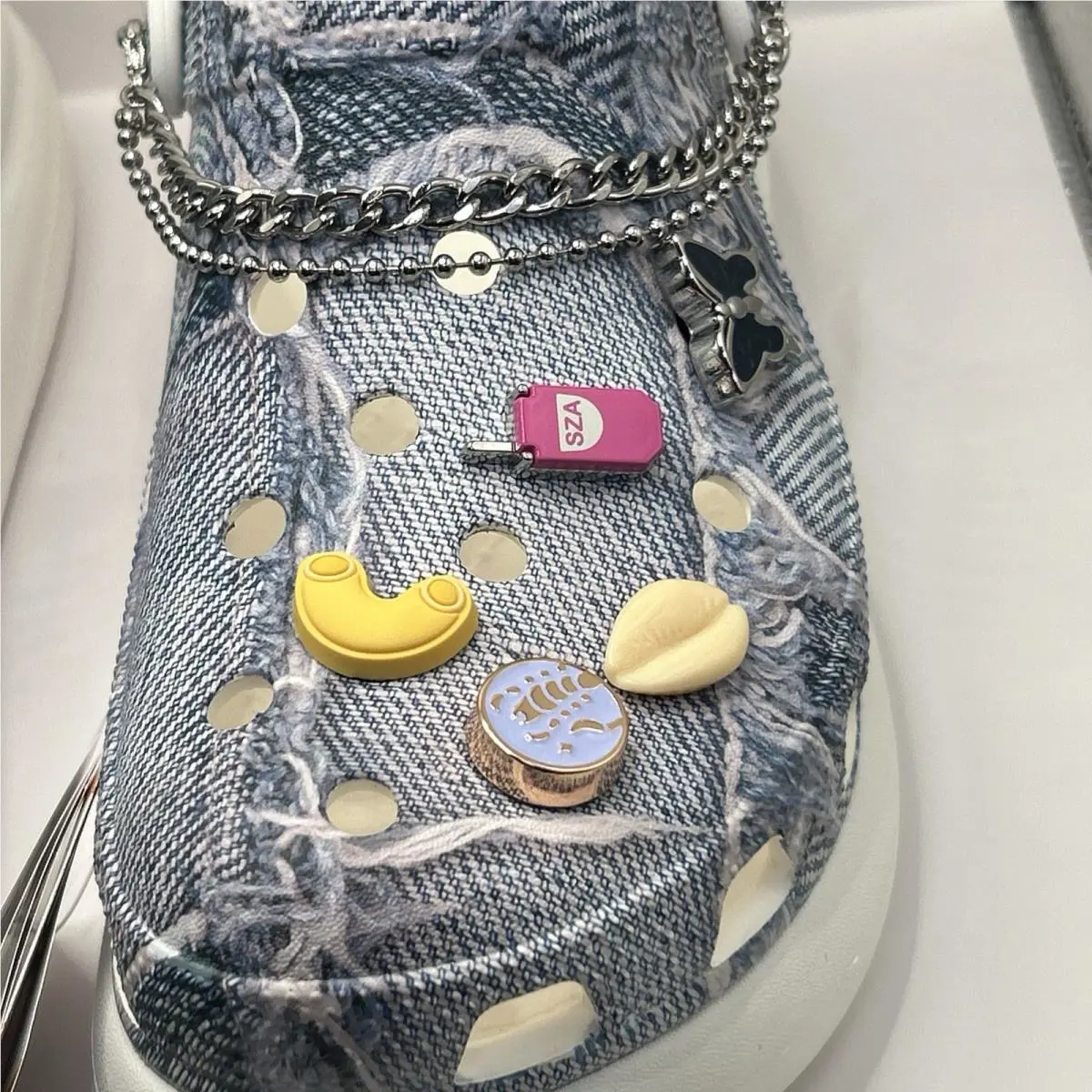 Crocs shoes - CROCS CLASSIC CRUSH - CLASSIC CRUSH - Denim Blue (Denim Print ) (UPC: 0196265204373) 12