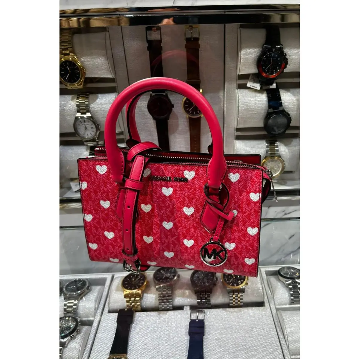 Michael Kors Sheila Women Small Embellished MK Logo Satchel Purse Bag Variation