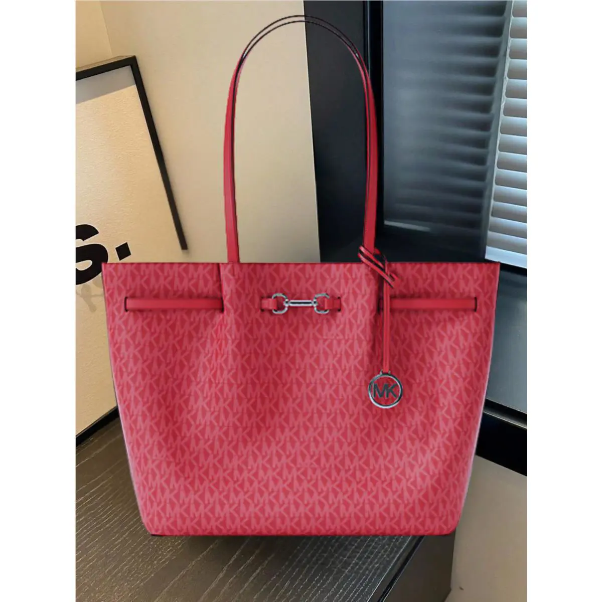 Michael Kors Carson Lady Large MK Logo Shoulder Tote Bag Handbag Shoulder Laptop