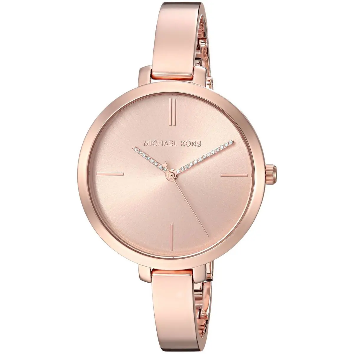 Michael Kors Women MK3735 Round Crystals Dial Rosegold Stainless Band Watch