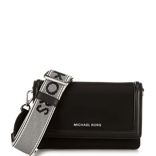 Michael Kors Jet Set Small Grey MK Nylon Smartphone Crossbody Bag