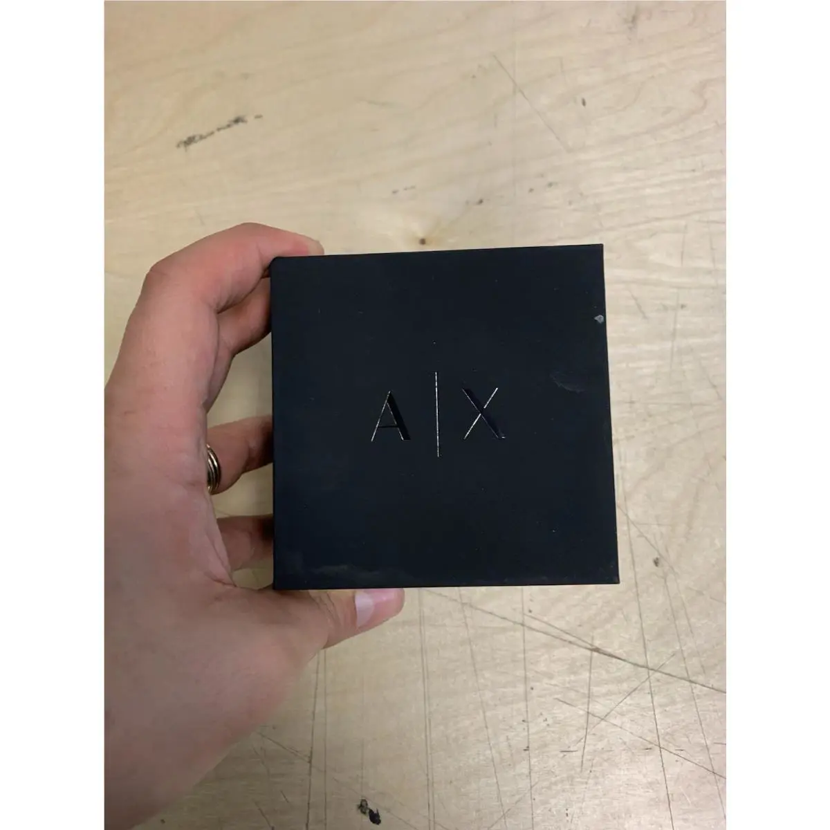 Armani Exchange Men`s Quartz Three Hand Date Black Silicone 44mm Watch AX1954