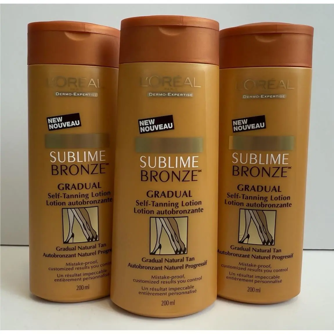 L`oréal 3 X L’oreal Sublime Bronze Self Tanning Lotion Medium Natural Tan