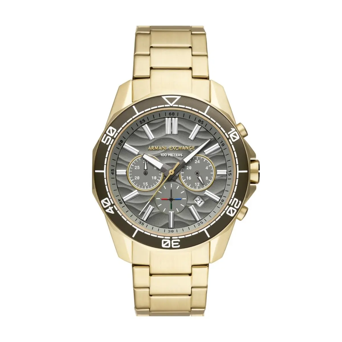 A X Men`s Chronograph Gold-tone Stainless Steel Gold/gray by Armani Exchange