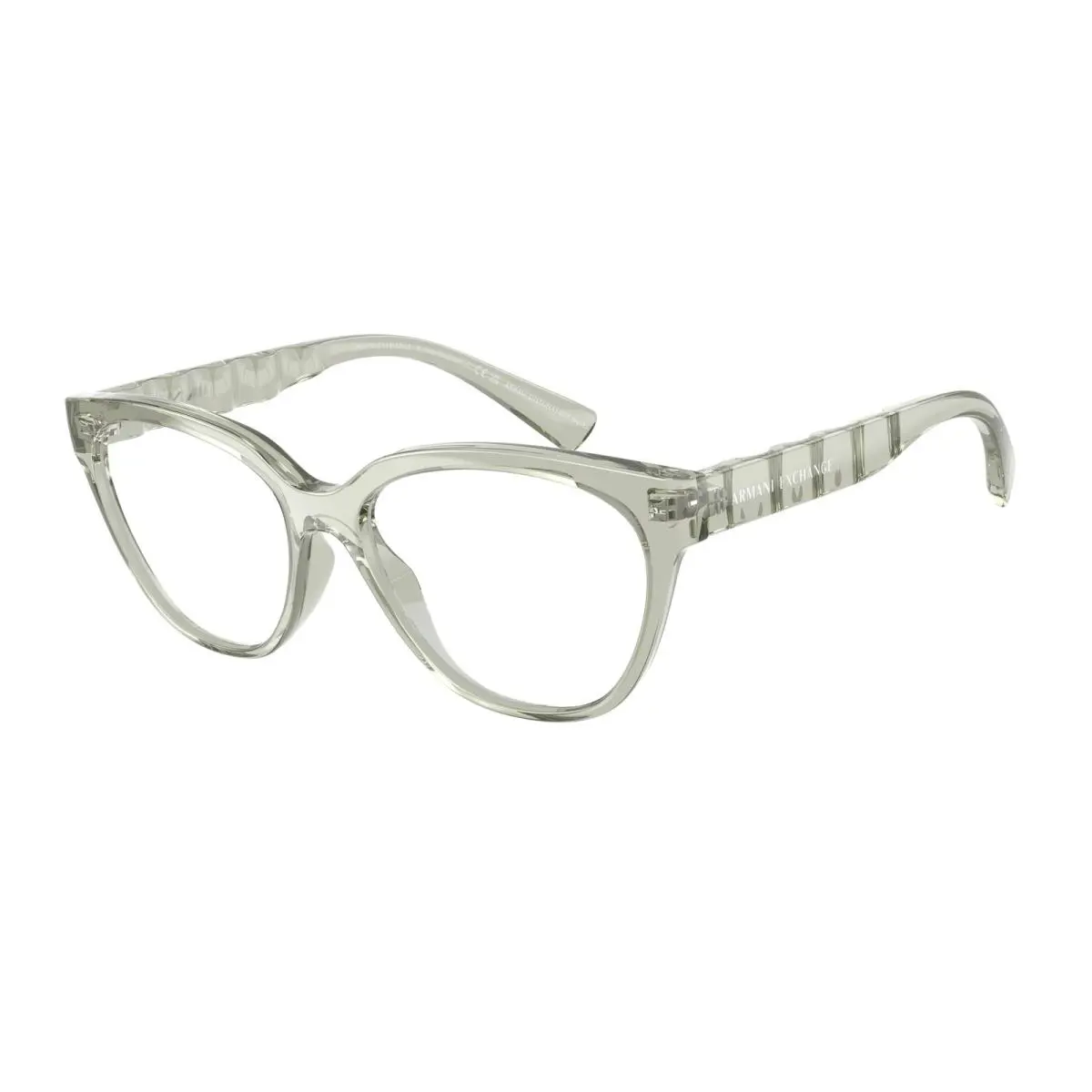 Armani Exchange AX 3117U Shiny Transparent Green 8360 Eyeglasses