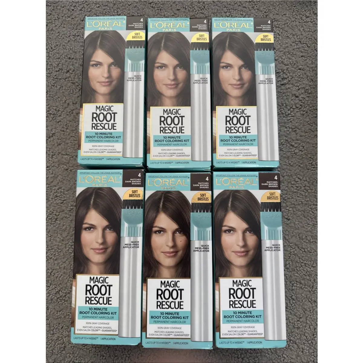 6 Xl`oreal Magic Root Rescue Root Coloring Kit Permanent Hair Color 4 Dark Brown