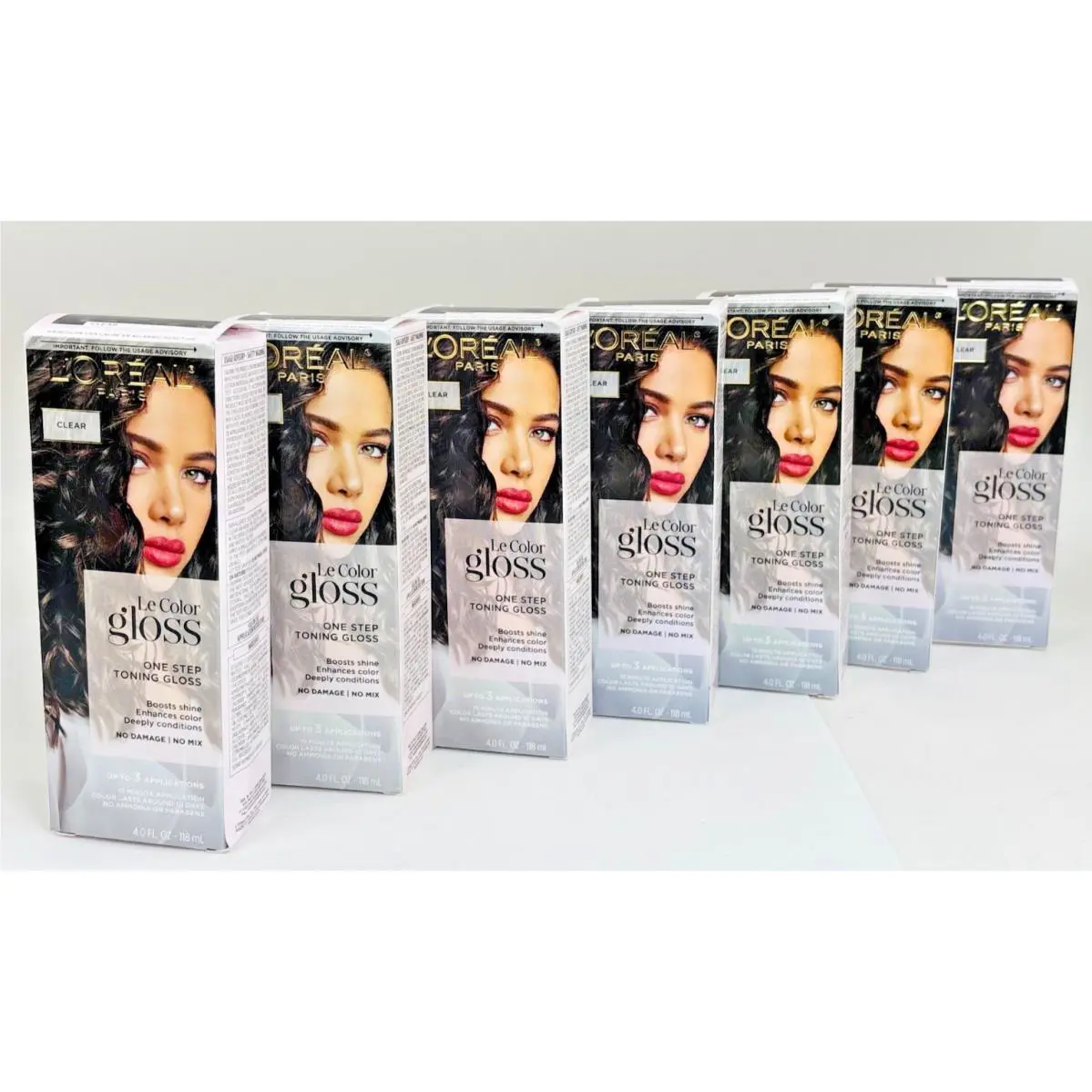 L`oreal Le Color Gloss One Step Toning Gloss 7 Pack 4oz Clear