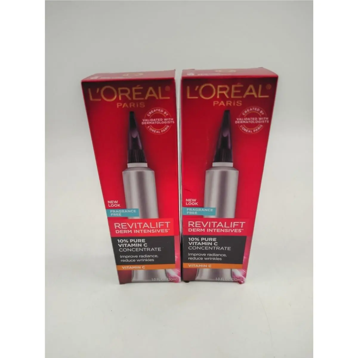 2 L`oreal Revitalift Derm Intensives 10% Pure Vitamin C Face Serum Concentrate