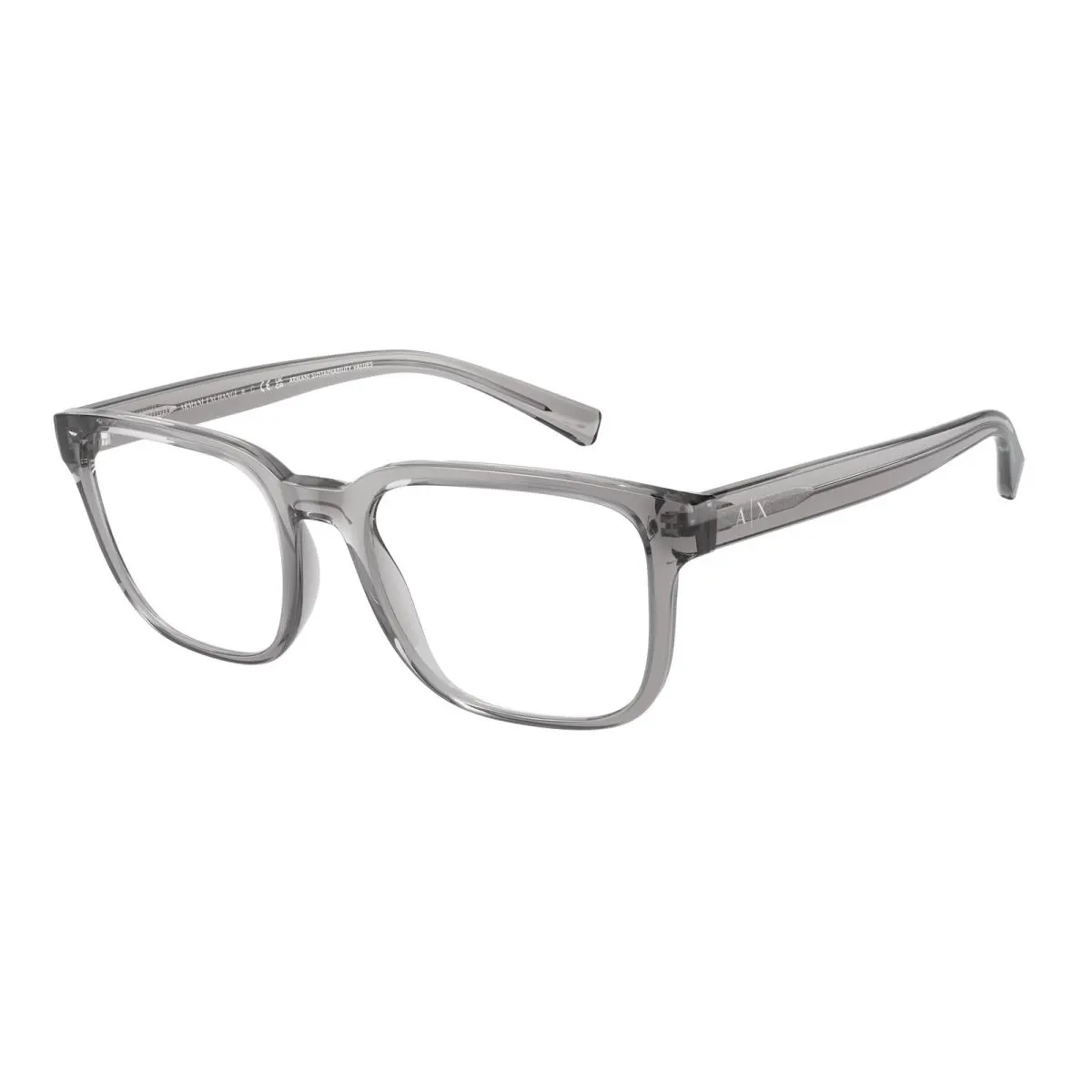 Armani Exchange AX 3071F Shiny Transparent Grey 8239 Eyeglasses